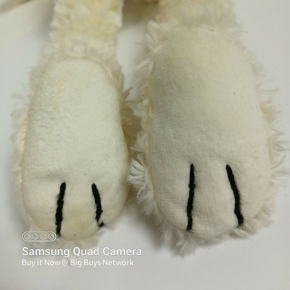 JellyCat 16" Slackajack Cream Fur Bunny Rabbit Plush & Red "Up Late @ STATE" Tee - Picture 10 of 12